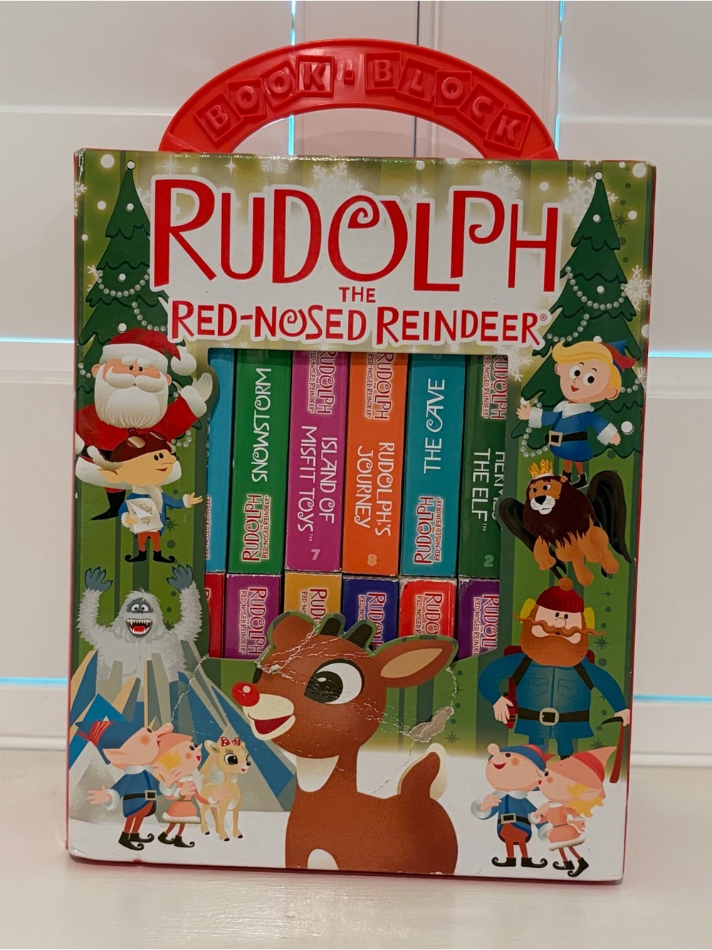 Rudolph The Red-Nosed Reindeer Book Block Set of 12 Books With Carrying Handle
